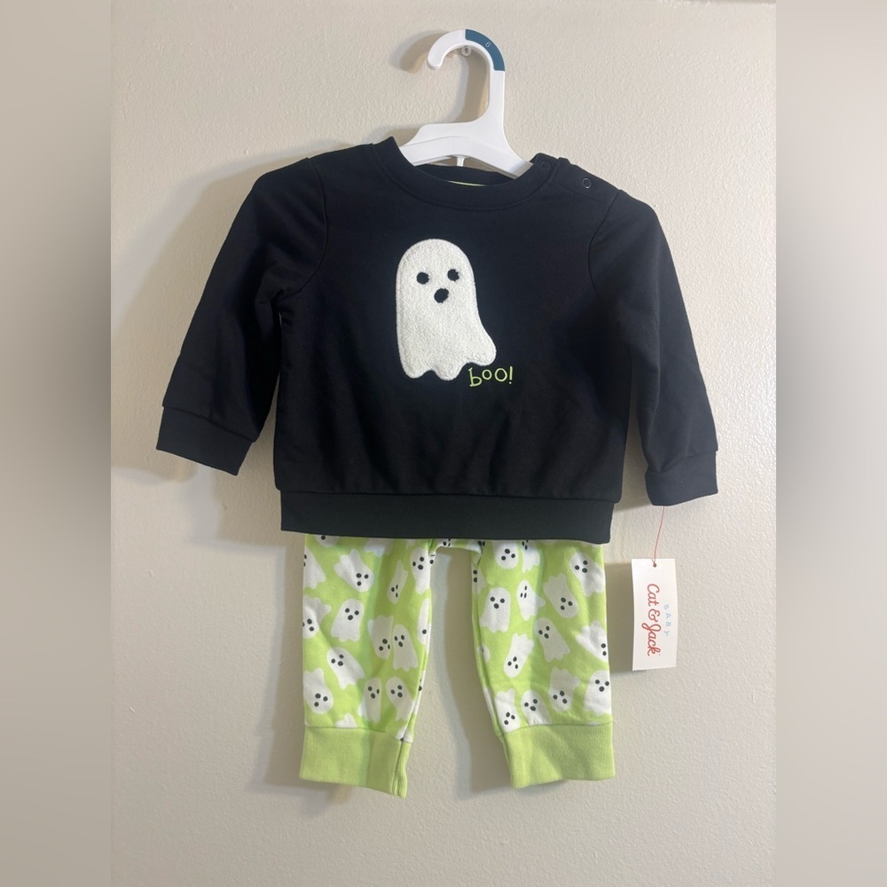 Baby Cat & Jack Ghost Graphic Matching Set Sweatshirt and Pants Size 6-9M